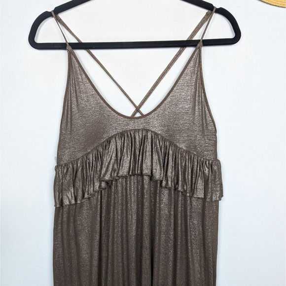 Stella McCartney Bronze Metallic Bubble Hem Dress 4 - Picture 3 of 7